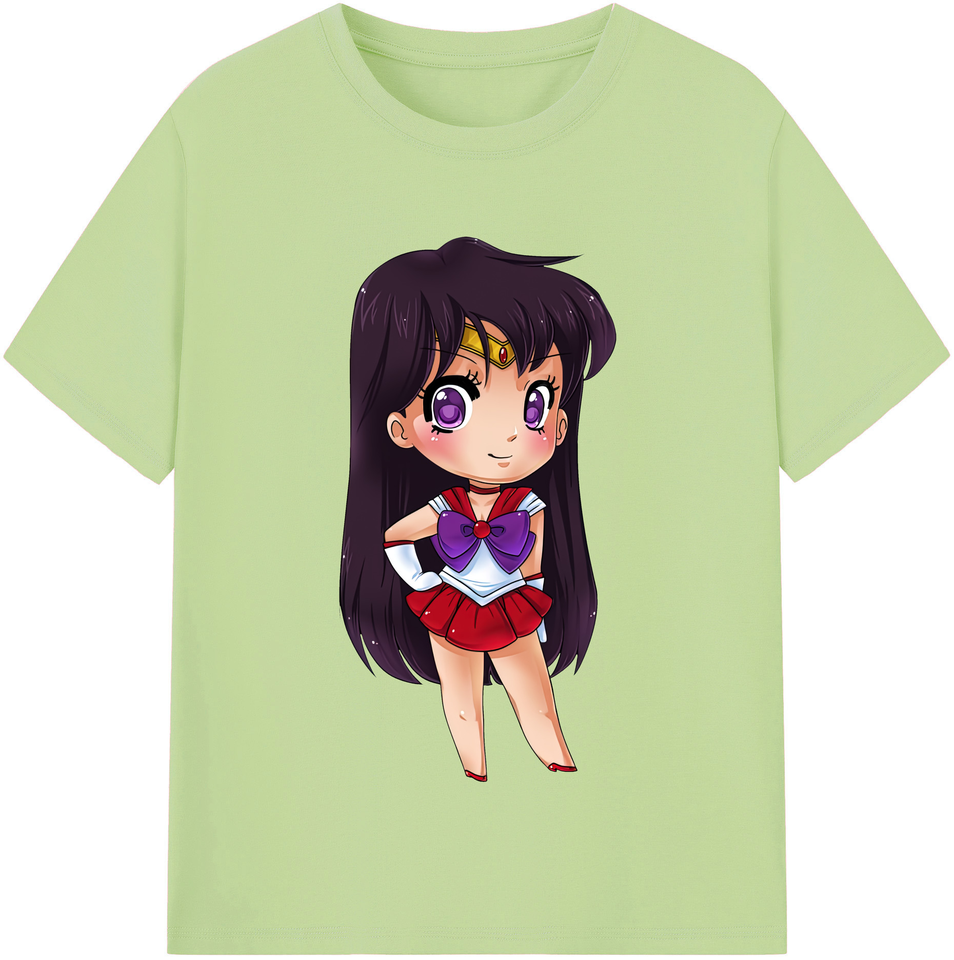 （画像用） 美少女戦士セーラームーン 火野レイ ひの レイ Sailor Moon Hino Rei （セーラーマーズ,Sailor Mars） 綿100％半袖Tシャツ（フロントプリント）